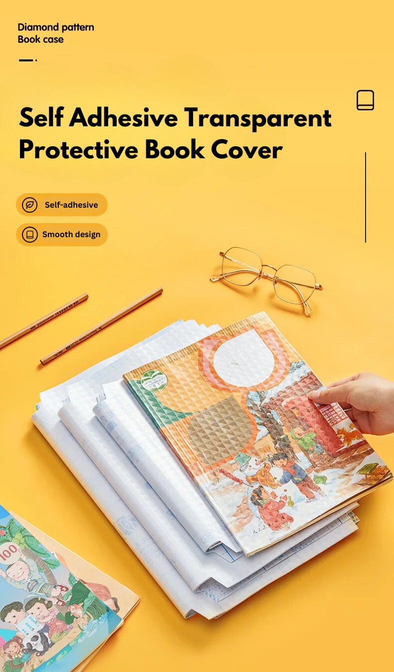 PakkaMart Self-Adhesive Transparent Book Covers