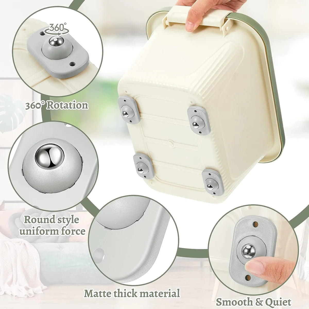 360° Adhesive Mini Caster Wheels